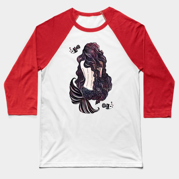 Mermaid girl - Colored Baseball T-Shirt by PharaohCloset